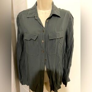 Dark grey button down blouse